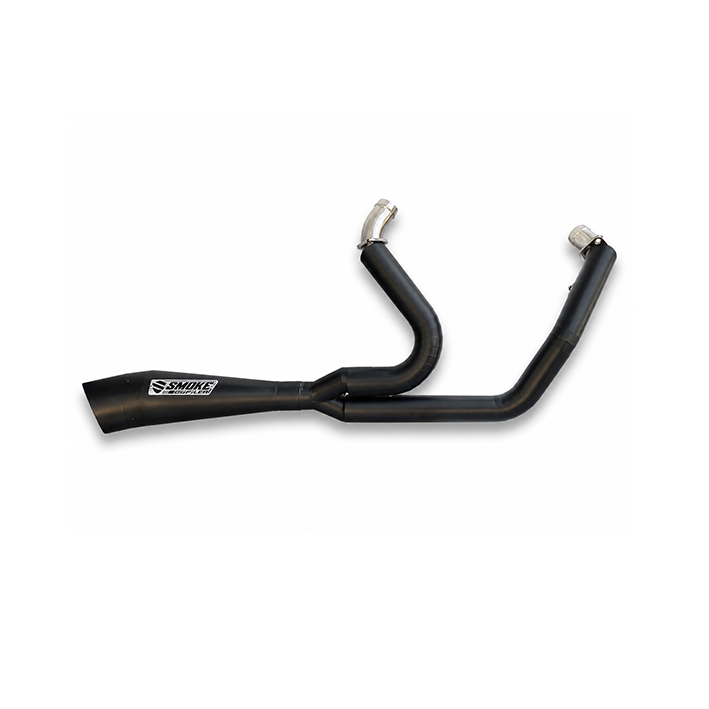 Comp S Black Smoke Muffler Exhaust System Pipes 2 Into1 Fit For Harley Davidson